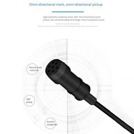 KM-D2 Pro Wired microphone Clip-on Lavalier microphone Noise Reduction Omni-directional Dual Mics for Smart Phone Camera Recording