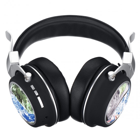 MH5 Wireless bluetooth 5.0 Headphone Foldable Pattern 3D Stereo TF Card AUX Headphone with Mic