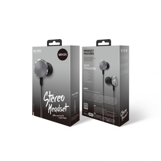 GM-ST01 Metal 3.5mm In-ear Earphone Bass Hybrid Stereo Headphone with Mic for iPhone Samsung