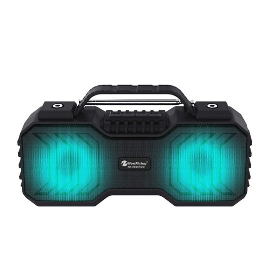 NR-2029FMD Speaker Wireless bluetooth Soundbar Bass FM Radio TF Card AUX-In Waterproof Ambient Light Portable Outdoor Soundbox with Mic