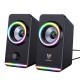 X6 Computer Speaker 5W*2 Multimedia Speaker with Touch RGB Light Control Volume Button Control 3.5mm+USB Plug