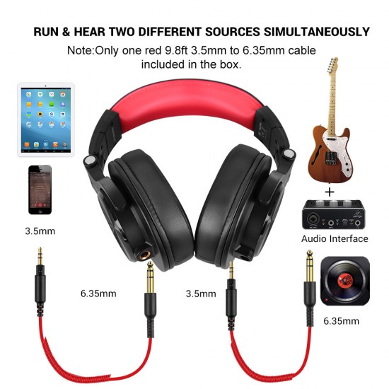 A71 Wired Headphones HIFI Stereo 40MM Dynamic 3.5mm/6.35mm Head-Mounted Stretchable Studio DJ Gaming Headset with Mic