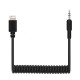 PU514 3.5mm TRRS Male to 8 Pin Live Microphone Audio Adapter Spring Coiled Cable for DJI OSMO Pocket Smartphones Cable Stretching to 100cm