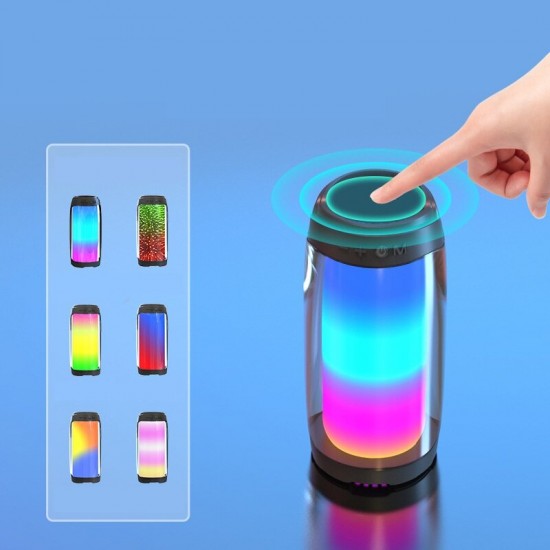 Pluse4 Sound Box bluetooth Speaker LED Colorful Light Portable Wireless Speaker TF Card 1800mAh Portable Outdoor Speaker