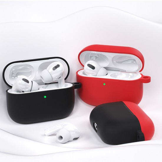 Pure Soft Silicone Shockproof Earphone Storage Case Cover with Keychain for Apple Airpods Pro