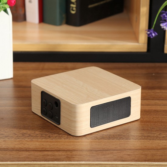 Q1A Portable Wooden Wireless bluetooth Speaker Double Drivers Stereo Light Speaker