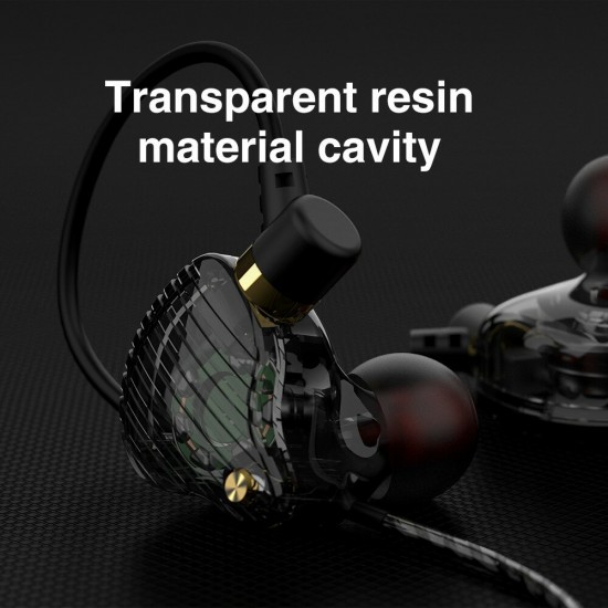 SK3 Wired Earphone HIFI HD Noise Reduction 11.6MM Dynamic Diver In-Ear Earbuds Sport Gaming Wired Headphones with Mic