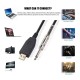 US48S USB To 6.35mm Electric Guitar Bass Cable Single Track PC Instrument Cable Audio Adapter Converter USB Guitar Cable 2/3m