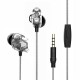 M7 HiFi Dual Dynamic Driver Graphene Earphone 3.5mm Wired Control In-ear Heavy Bass Stereo Earbuds Headphone with Mic