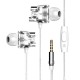 M7 HiFi Dual Dynamic Driver Graphene Earphone 3.5mm Wired Control In-ear Heavy Bass Stereo Earbuds Headphone with Mic