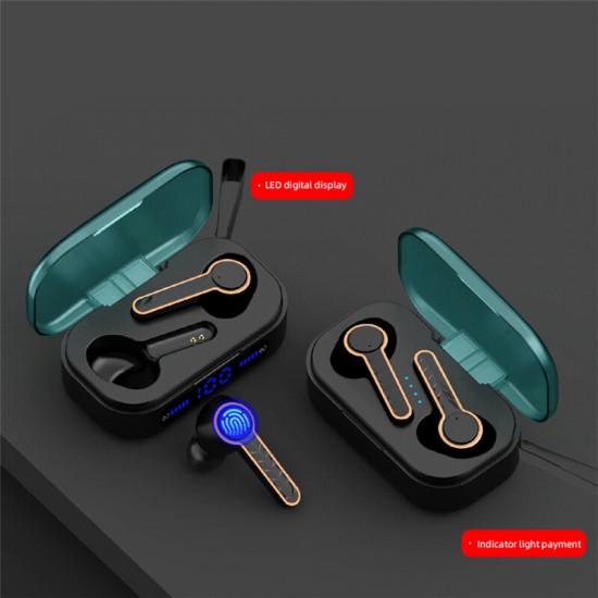 T19 New TWS bluetooth 5.0 Earphone True Wireless LED Digital Display Stereo Sports Noise Cancel Waterproof Stable Transmission Headset