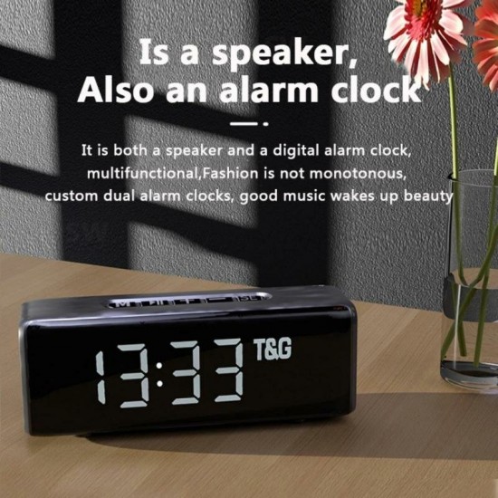 TG-174 bluetooth Speaker LED Temperature Alarm Clock Speaker Portable Column bluetooth Sound Box Music System with TF AUX U-Disk FM Radio