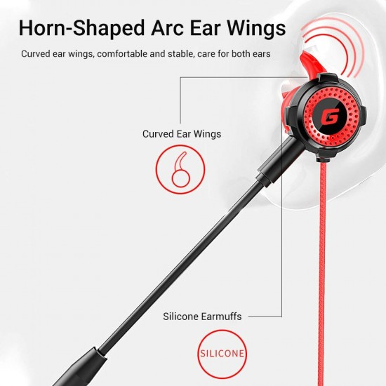 F36 Wired Earphone Super Bass Stereo Dynamic Headphones 3.5mm Gaming Sports In-Ear Headset with Detachable Mic