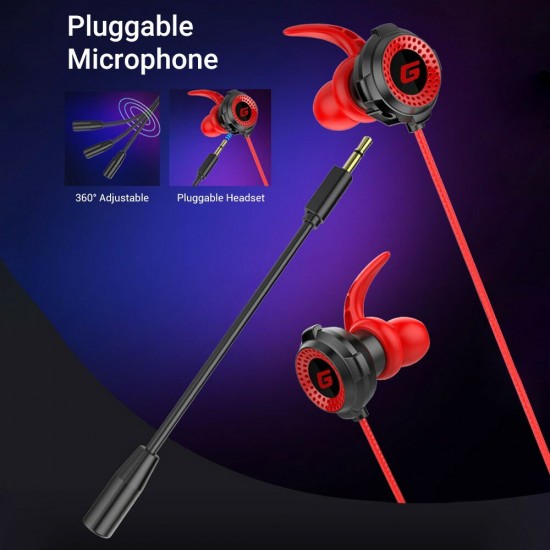 F36 Wired Earphone Super Bass Stereo Dynamic Headphones 3.5mm Gaming Sports In-Ear Headset with Detachable Mic