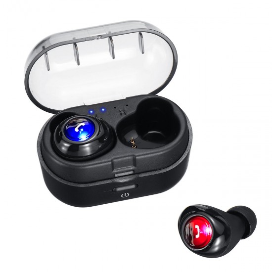 TWS True Wireless bluetooth 5.0 Earphone Mini Portable HiFi Stereo IPX5 Waterproof Bilateral Calls Headphone with Charging Box