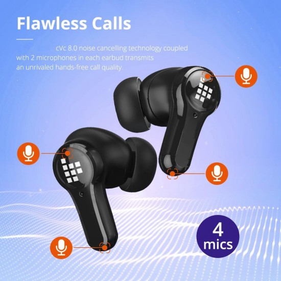 Apex Earphones Active Noise Cancelling ANC Headphones 4 Mics CVC 8.0 Earbuds Support Voice Assistant IP45 Headsets