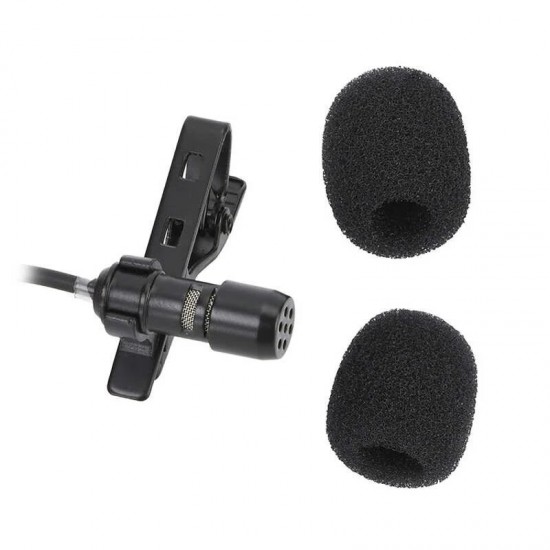 WS-M1 3.5mm Audio Video Record Lavalier Lapel Microphone Omnidirectional Condenser Clip On Mic for Smartphone Vlog Camera