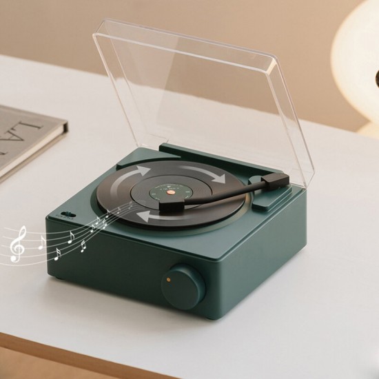 X11 Retro Record Player Model Portable Speaker bluetooth Speaker Rotation Button Alarm Clock Wireless Speaker