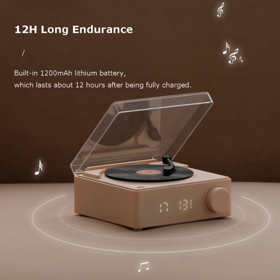 X11 Retro Record Player Model Portable Speaker bluetooth Speaker Rotation Button Alarm Clock Wireless Speaker