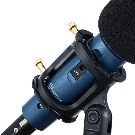 YX-3 Wired Microphone HiFi Noise Reduction Microphone with Stable Tripod with Shockproof Net Anti-Skid Rubber Bracket Microphone