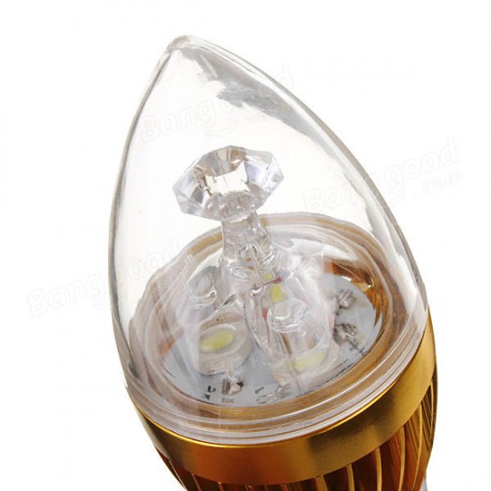 B22 3W 3 LED White/Warm White LED Candle Light Bulb 85-265V