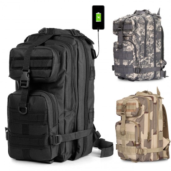 36L Outdoor Military Tactical Laptop USB Backpack Waterproof 900D Oxford Rucksack Camping Hiking