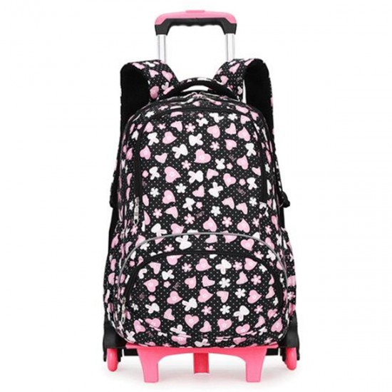 38L 6 Wheels Removable Luggage Trolley Backpack Rucksack Student School Bag Outdoor Travel