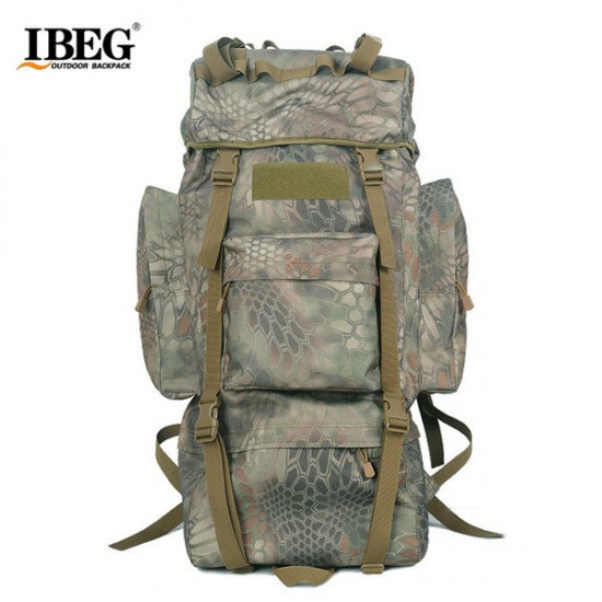 65L Tactical Trekking Backpack Rucksack Camo Shoulder Bag For Camping Hiking