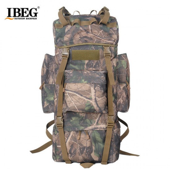 65L Tactical Trekking Backpack Rucksack Camo Shoulder Bag For Camping Hiking