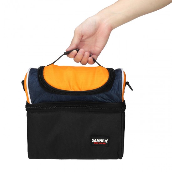 6.7L Picnic Bag Waterproof Lunch Shoulder Bag Portable Dual Compartment Camping Thermal Bag Ice Pack