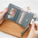 Frosted Wallet Short Zipper Foldable Wallet Retro Mini Coin Purse Student