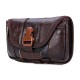 Leather Waist Bag Wallet Coin Storage Bag Double Layer Pack Phone Bag