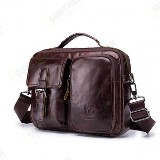 Men Genuine Leather Briefcase Shoulder Bag Business Travel Messenger Crossbody Laptop Handbag