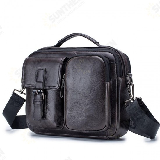 Men Genuine Leather Briefcase Shoulder Bag Business Travel Messenger Crossbody Laptop Handbag