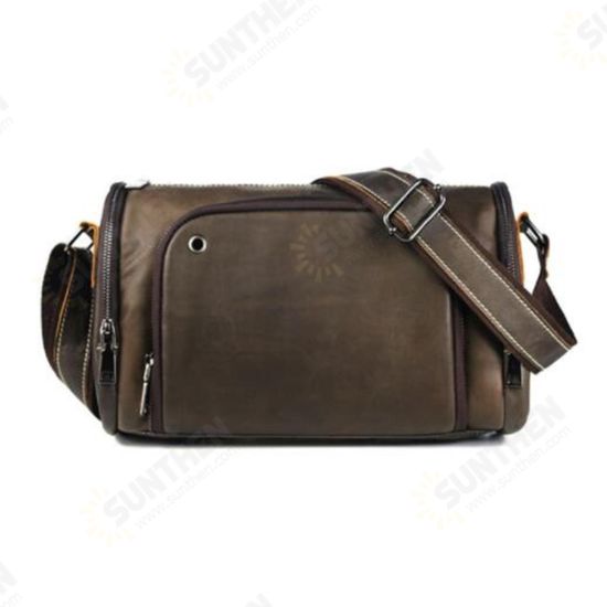 Men Genuine Leather Vintage Shoulder Bag Pack Crossbody Messenger Gym Pouch Sports Travel