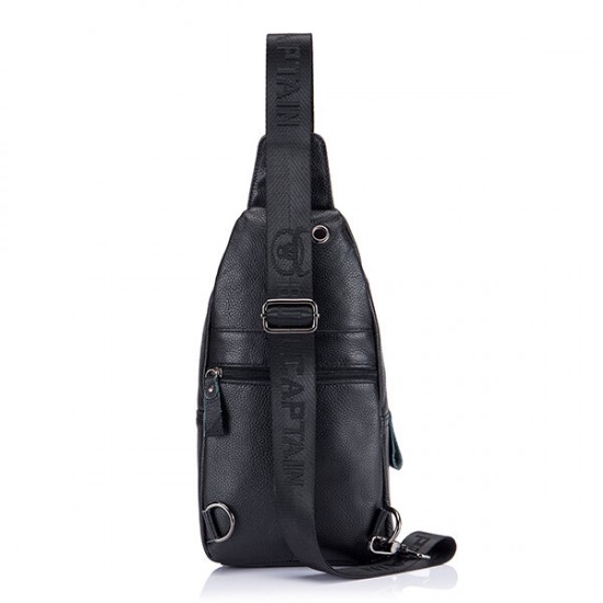 Men Leather Shoulder Bag Leisure Chest Bag Multifunctional Travel Bag Outdoor Sports Climbing Hiking