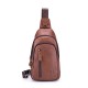 Men Leather Shoulder Bag Leisure Chest Bag Multifunctional Travel Bag Outdoor Sports Climbing Hiking