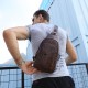 Men Leather Shoulder Bag Leisure Chest Bag Multifunctional Travel Bag Outdoor Sports Climbing Hiking