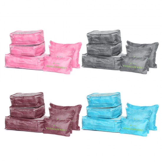 6 in 1 Outdoor Travel Sorting Clothes Storage Bag Luggage Packing Bag Clothes Bags