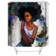 African Girl Shower Curtain Fabric Bathroom Curtains Set Non-slip Bath Mat Toilet Pad Carpet for Bathroom Decor