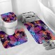 Bathroom Shower Curtain Bath Mat Toilet Cover Rug Decor Set Non Slip Waterproof