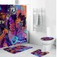 Bathroom Shower Curtain Bath Mat Toilet Cover Rug Decor Set Non Slip Waterproof