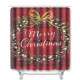 Bathroom Shower Curtain Pedestal Rug Lid Toilet Cover Christmas Bath Mat Decor