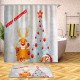 Christmas Tree Xmas Bathroom Shower Curtain Toilet Cover Rug Floor Bath Mat