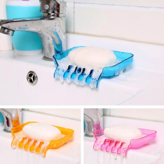 Waterfall Shape Colorful Shower Soap Dish Bathroom Accessories Tray Drain Holder Soap Case Candy Color Soap Box