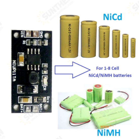 1-8 Cell 1.2V 2.4V 3.6V 4.8V 6V 7.2V 8.4V 9.6V NiMH NiCd Battery Dedicated Charger Charging Module Board