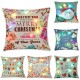 18inchx18inchChristmas LED Lights Linen Pillow Case Cushion Cover Sofa Case Home Decor