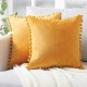 45*45cm Soft Velvet Pillow Covers Cute Pom Poms Throw Pillow Covers Square Cushion Case for Sofa Couch Home Decor