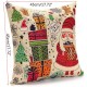 45X45cm Christmas Santa Claus Snowmen Gift Fashion Cotton Linen Pillow Case Home Decor