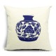 Chinoiserie Pillow Case Blue And White Porcelain Pillowcase